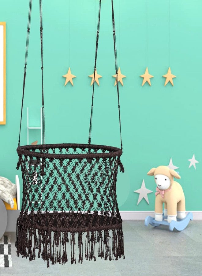 Patiofy Baby Swing, Baby Palna, Cradle for Newborns | Weight Holding Capacity Upto 15kg | Premium Polyester Rope with Metal Body (Age Group- 0 to 2 Years/Brown) - Image 1